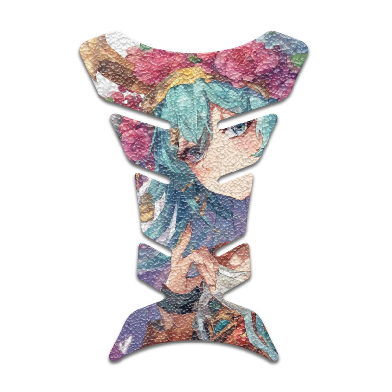 Gas Tank Sticker Motorcycle Tank Pad Protector Anti Slip Fish Bone Anime Artistic - MC Motoparts