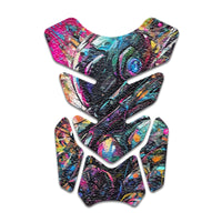 Gas Tank Sticker Motorcycle Tank Pad Protector Anti Slip Shield Neon Fantasy Art - MC Motoparts