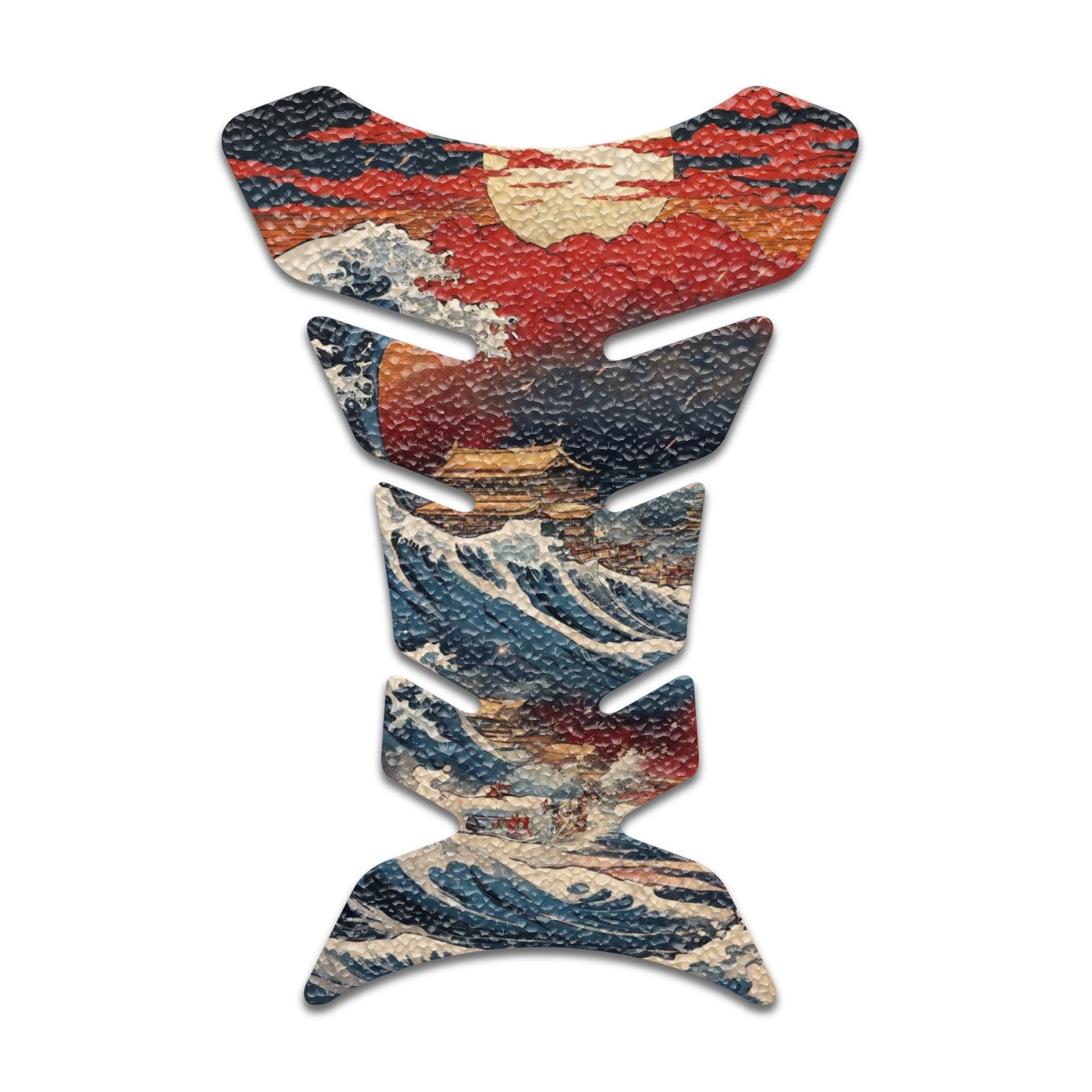 Gas Tank Sticker Motorcycle Tank Pad Protector Anti Slip Fish Bone Vintage Wave - MC Motoparts