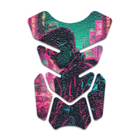 Gas Tank Sticker Motorcycle Tank Pad Protector Anti Slip Shield Neon Fantasy Art - MC Motoparts