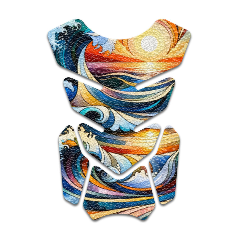 Gas Tank Sticker Motorcycle Tank Pad Protector Anti Slip Shield Vintage Wave MC Motoparts x StickerBao