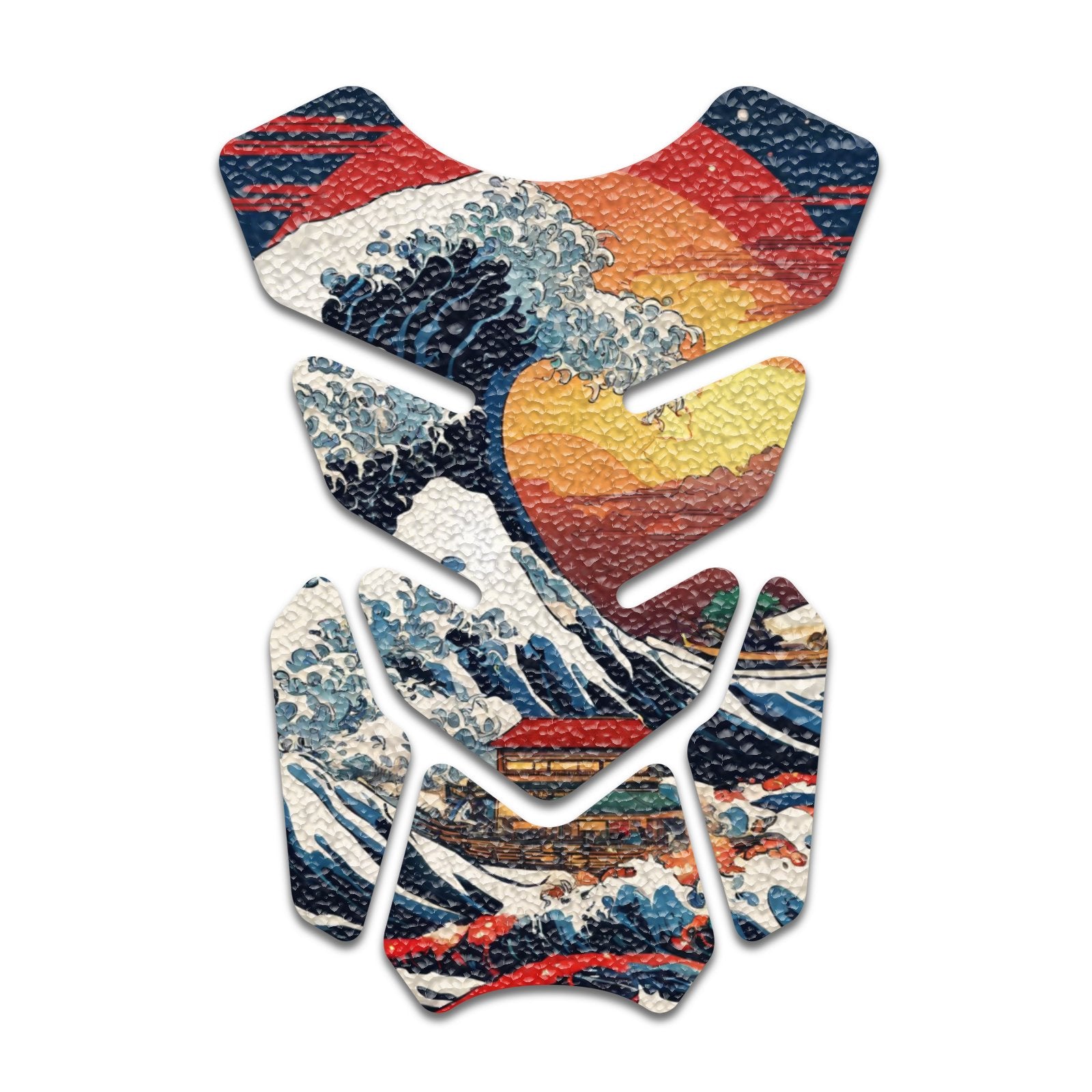 Gas Tank Sticker Motorcycle Tank Pad Protector Anti Slip Shield Vintage Wave - MC Motoparts