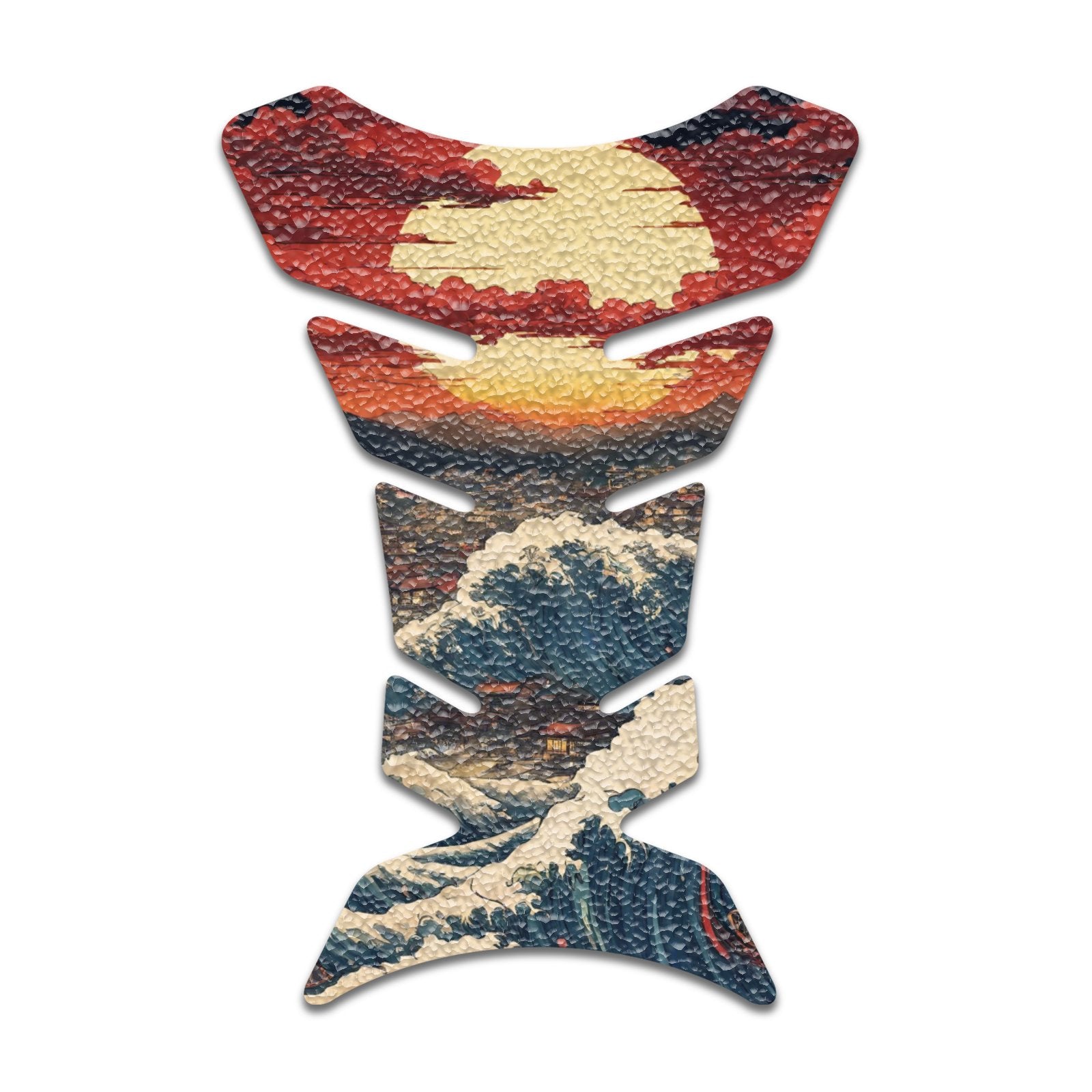 Gas Tank Sticker Motorcycle Tank Pad Protector Anti Slip Fish Bone Vintage Wave - MC Motoparts