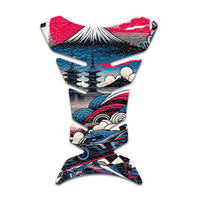 Gas Tank Sticker Motorcycle Tank Pad Protector Anti Slip Fish Bone Japanese Sci Fi - MC Motoparts