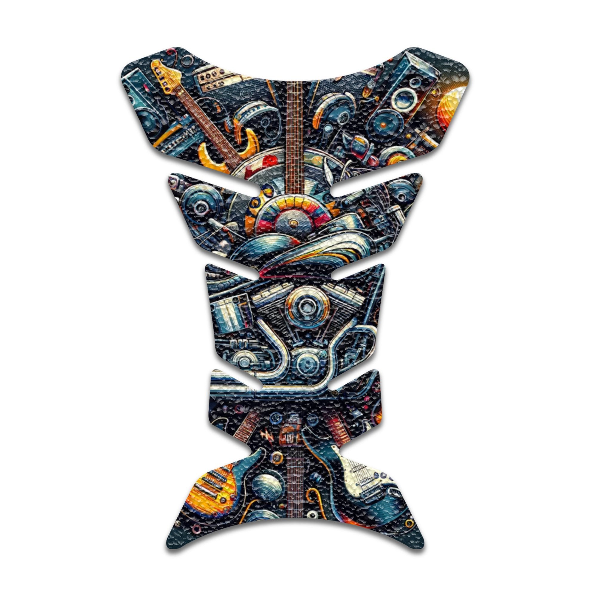 Gas Tank Sticker Motorcycle Tank Pad Protector Anti Slip Fish Bone Vintage Wave - MC Motoparts