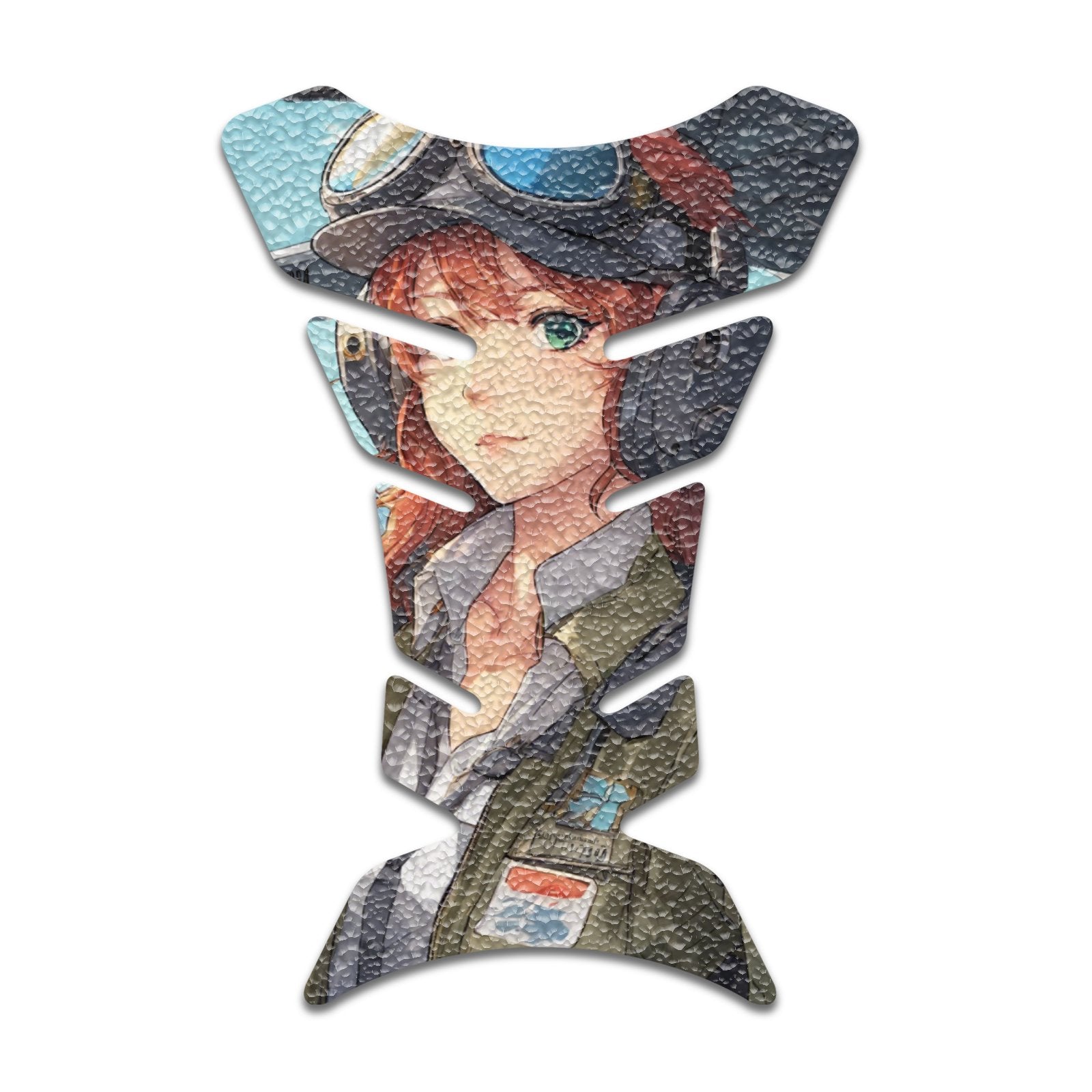 Gas Tank Sticker Motorcycle Tank Pad Protector Anti Slip Fish Bone Anime Artistic - MC Motoparts