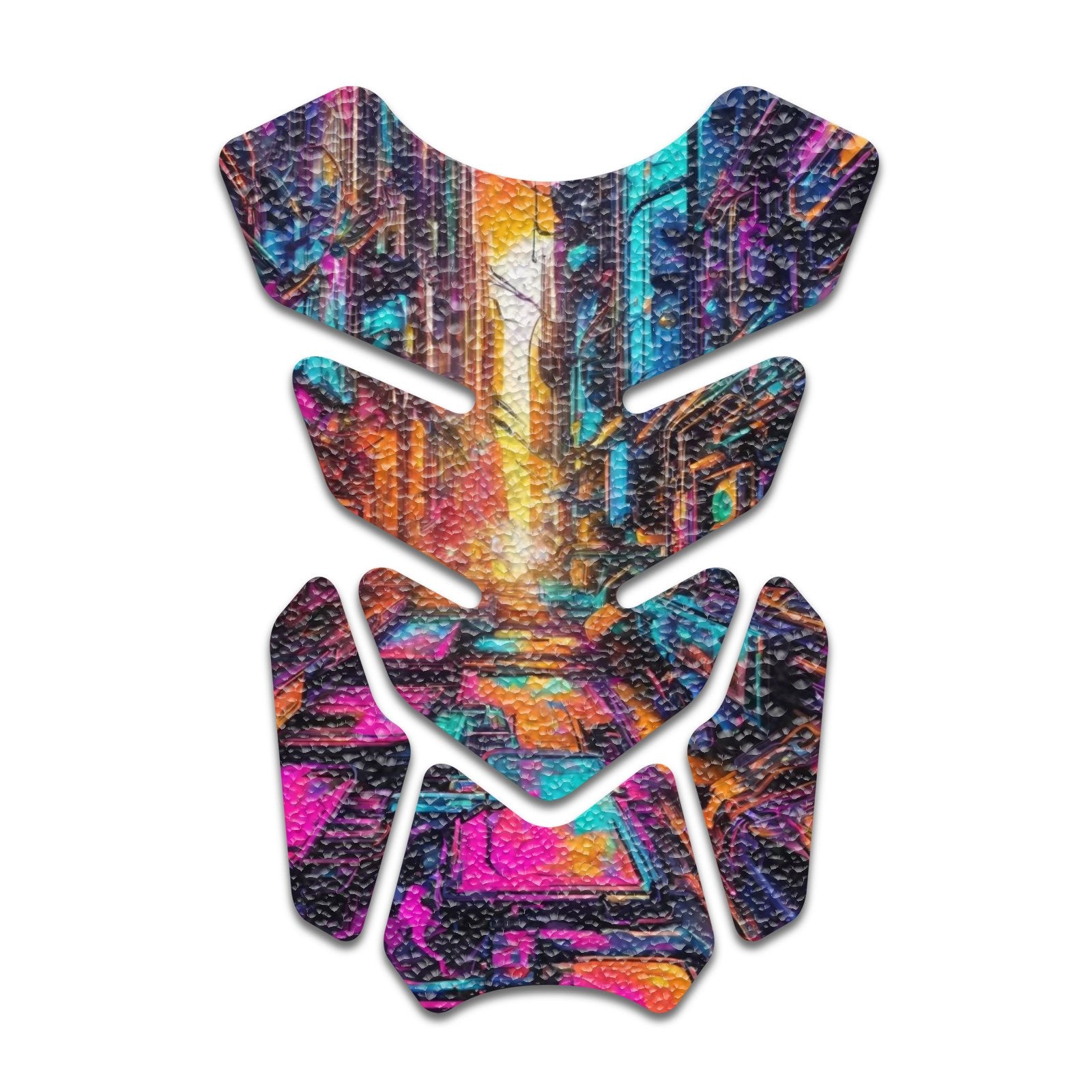 Gas Tank Sticker Motorcycle Tank Pad Protector Anti Slip Shield Neon Fantasy Art - MC Motoparts