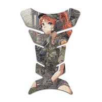 Gas Tank Sticker Motorcycle Tank Pad Protector Anti Slip Fish Bone Anime Artistic - MC Motoparts