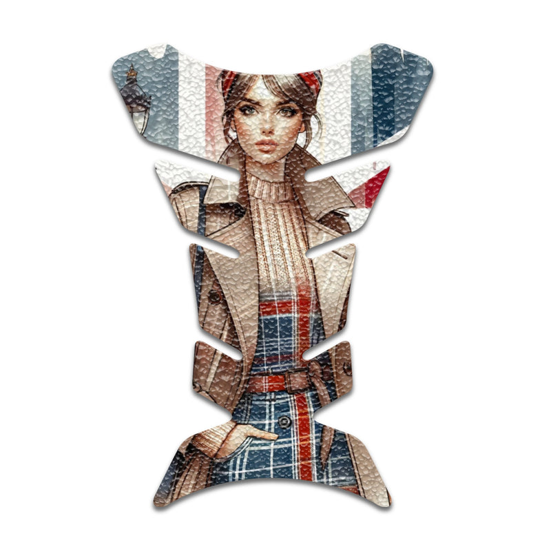 Gas Tank Sticker Motorcycle Tank Pad Protector Anti Slip Fish Bone Japanese Sci Fi - MC Motoparts