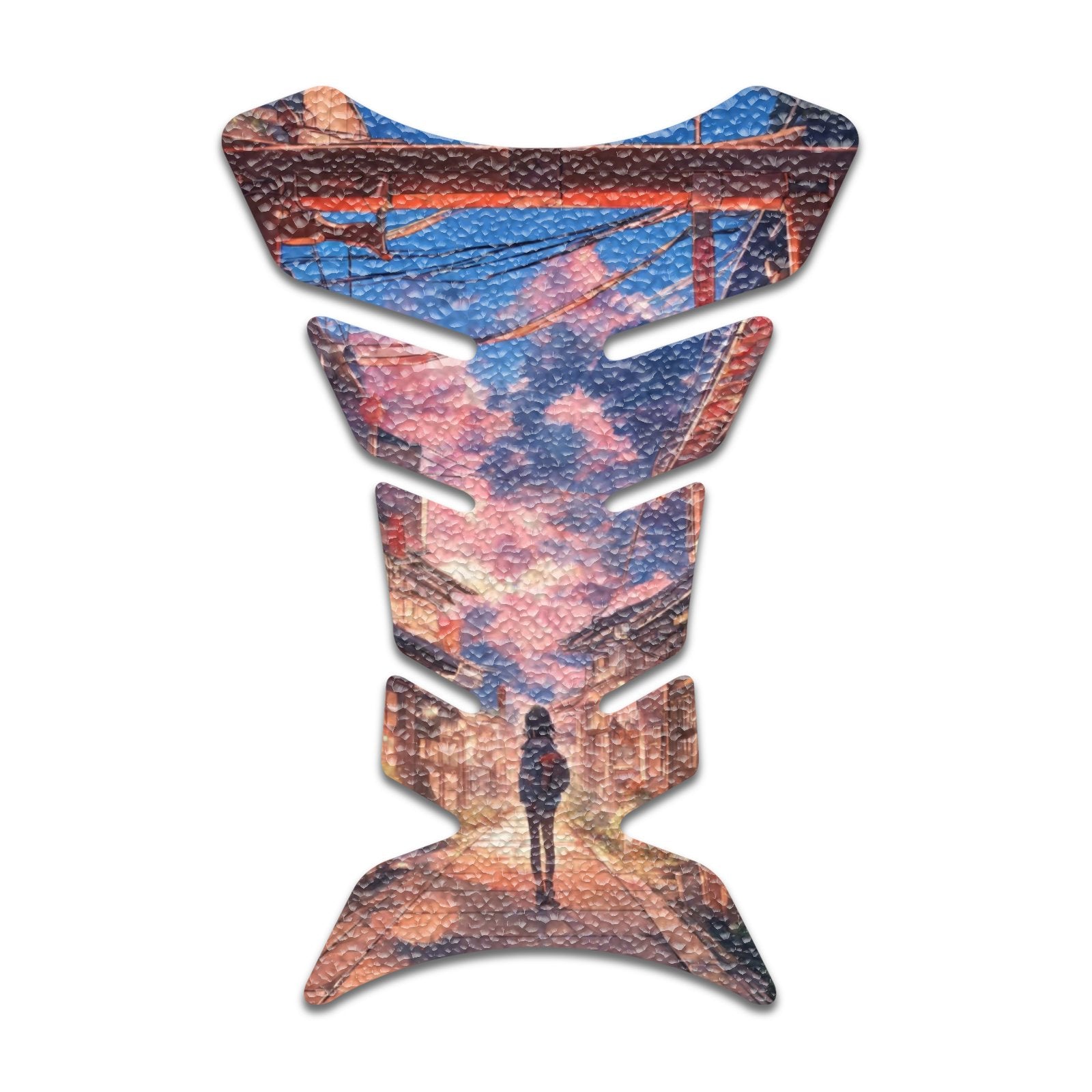 Gas Tank Sticker Motorcycle Tank Pad Protector Anti Slip Fish Bone Anime Artistic - MC Motoparts