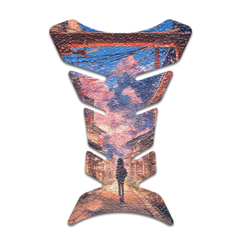 Gas Tank Sticker Motorcycle Tank Pad Protector Anti Slip Fish Bone Anime Artistic - MC Motoparts