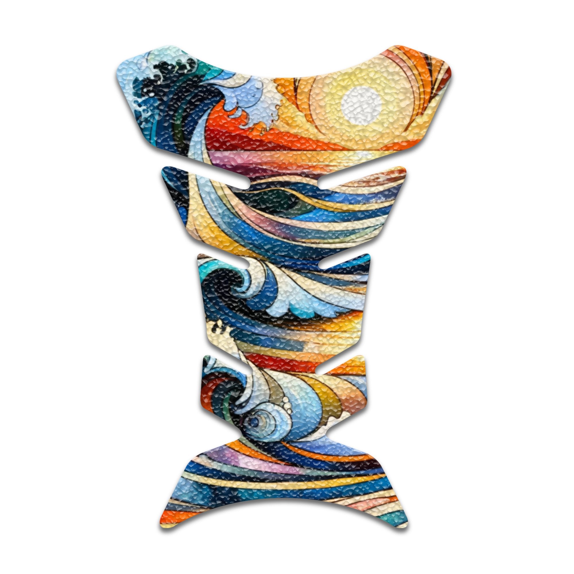 Gas Tank Sticker Motorcycle Tank Pad Protector Anti Slip Fish Bone Vintage Wave - MC Motoparts