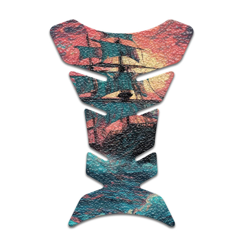 Gas Tank Sticker Motorcycle Tank Pad Protector Anti Slip Fish Bone Japanese Sci Fi - MC Motoparts