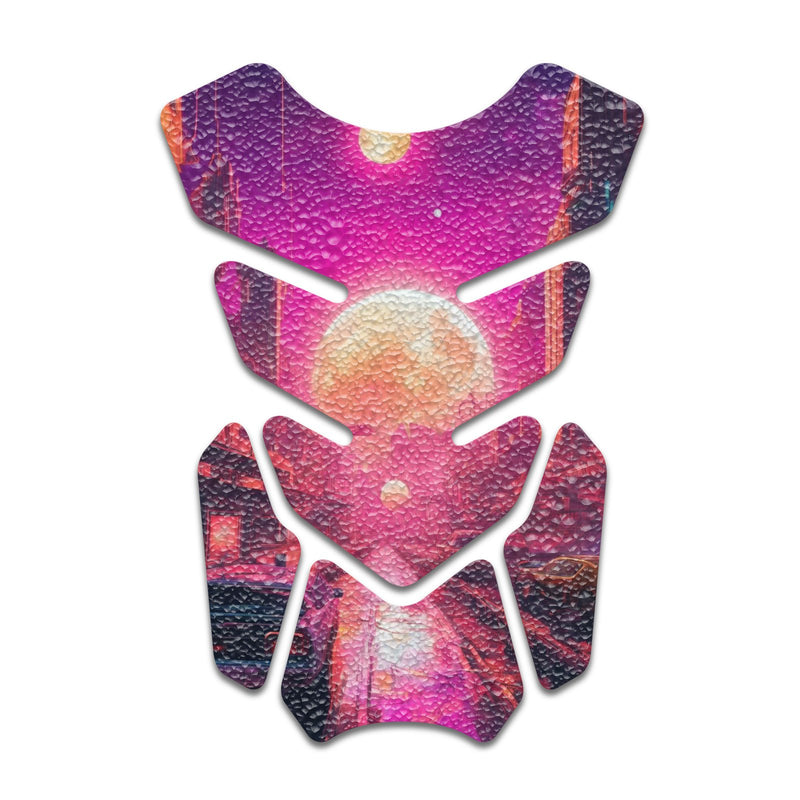 Gas Tank Sticker Motorcycle Tank Pad Protector Anti Slip Shield Neon Fantasy Art - MC Motoparts