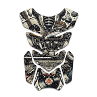 Gas Tank Sticker Motorcycle Tank Pad Protector Anti Slip Shield Vintage Wave - MC Motoparts