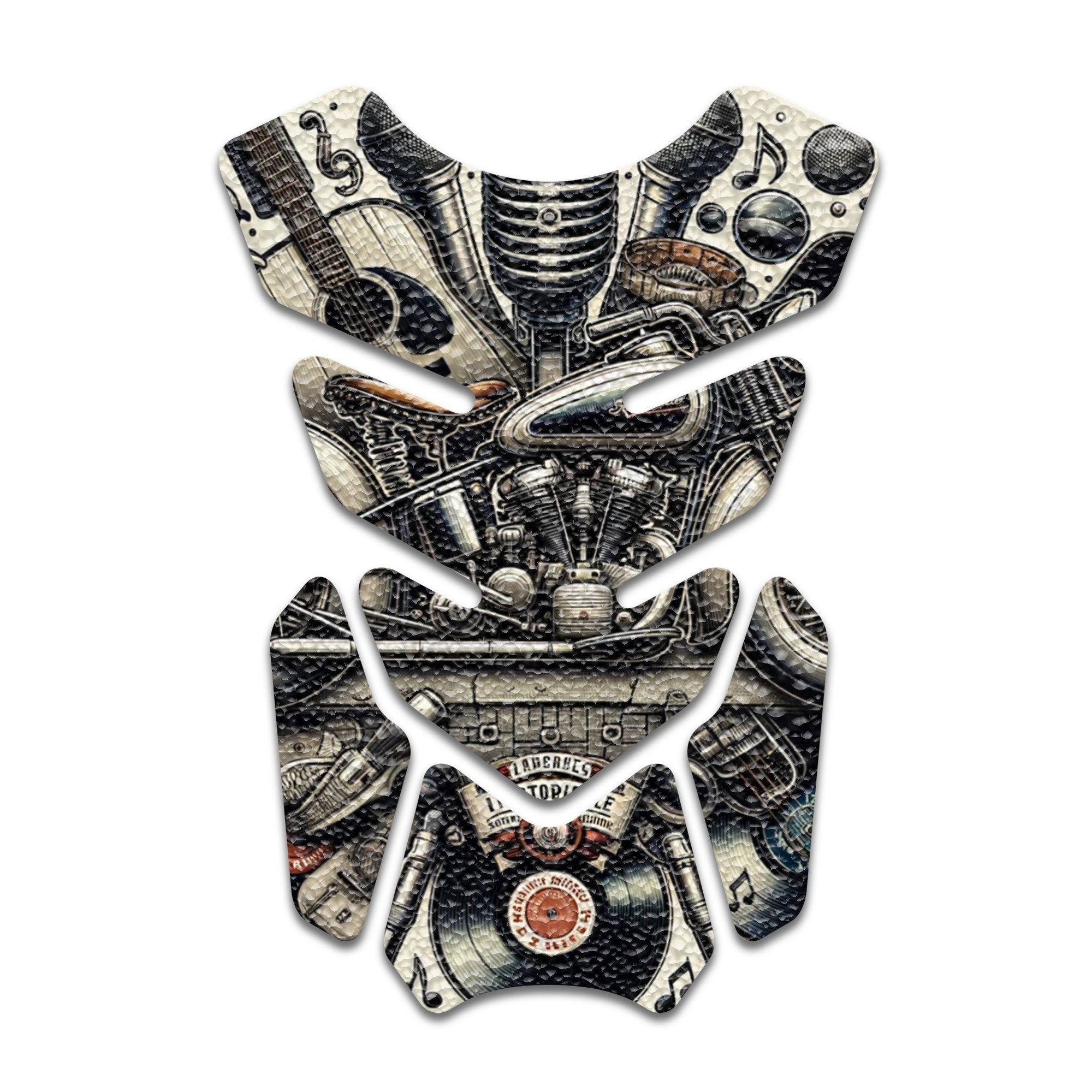 Gas Tank Sticker Motorcycle Tank Pad Protector Anti Slip Shield Vintage Wave - MC Motoparts