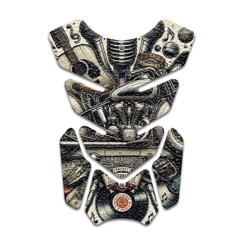 Gas Tank Sticker Motorcycle Tank Pad Protector Anti Slip Shield Vintage Wave - MC Motoparts