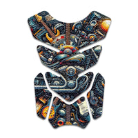 Gas Tank Sticker Motorcycle Tank Pad Protector Anti Slip Shield Vintage Wave - MC Motoparts