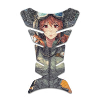 Gas Tank Sticker Motorcycle Tank Pad Protector Anti Slip Fish Bone Anime Artistic - MC Motoparts