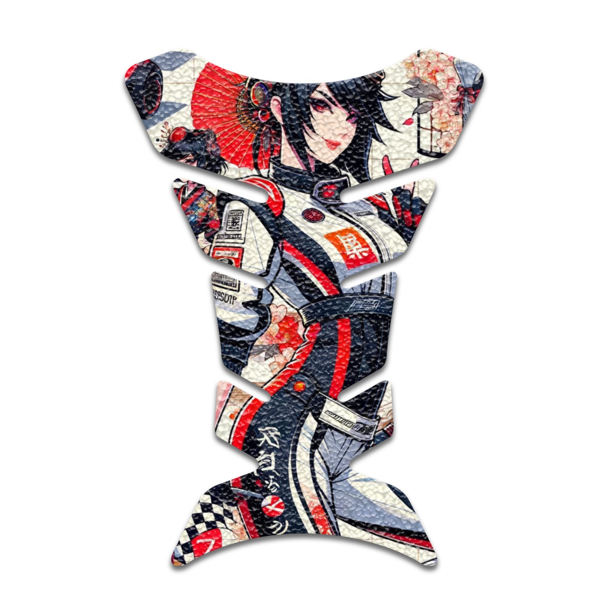 Gas Tank Sticker Motorcycle Tank Pad Protector Anti Slip Fish Bone Anime Artistic - MC Motoparts