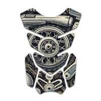 Gas Tank Sticker Motorcycle Tank Pad Protector Anti Slip Shield Vintage Wave - MC Motoparts