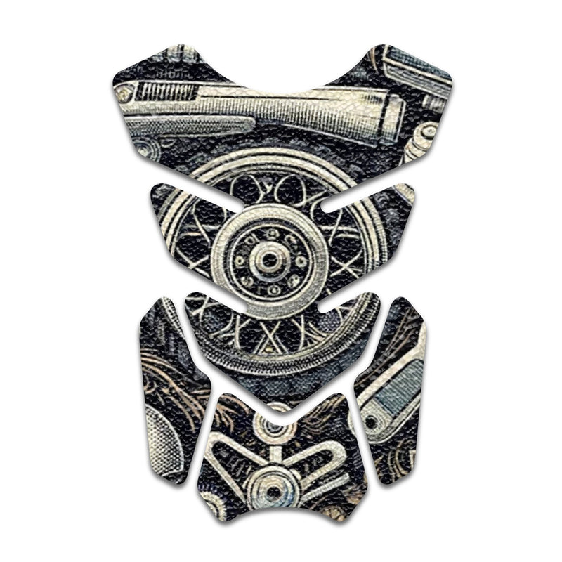 Gas Tank Sticker Motorcycle Tank Pad Protector Anti Slip Shield Vintage Wave - MC Motoparts