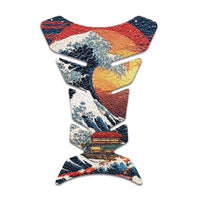 Gas Tank Sticker Motorcycle Tank Pad Protector Anti Slip Fish Bone Vintage Wave - MC Motoparts