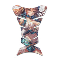 Gas Tank Sticker Motorcycle Tank Pad Protector Anti Slip Fish Bone Anime Artistic - MC Motoparts