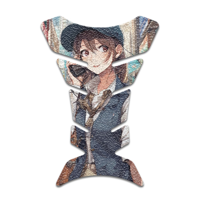Gas Tank Sticker Motorcycle Tank Pad Protector Anti Slip Fish Bone Anime Artistic - MC Motoparts
