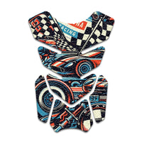 Gas Tank Sticker Motorcycle Tank Pad Protector Anti Slip Shield Vintage Wave - MC Motoparts