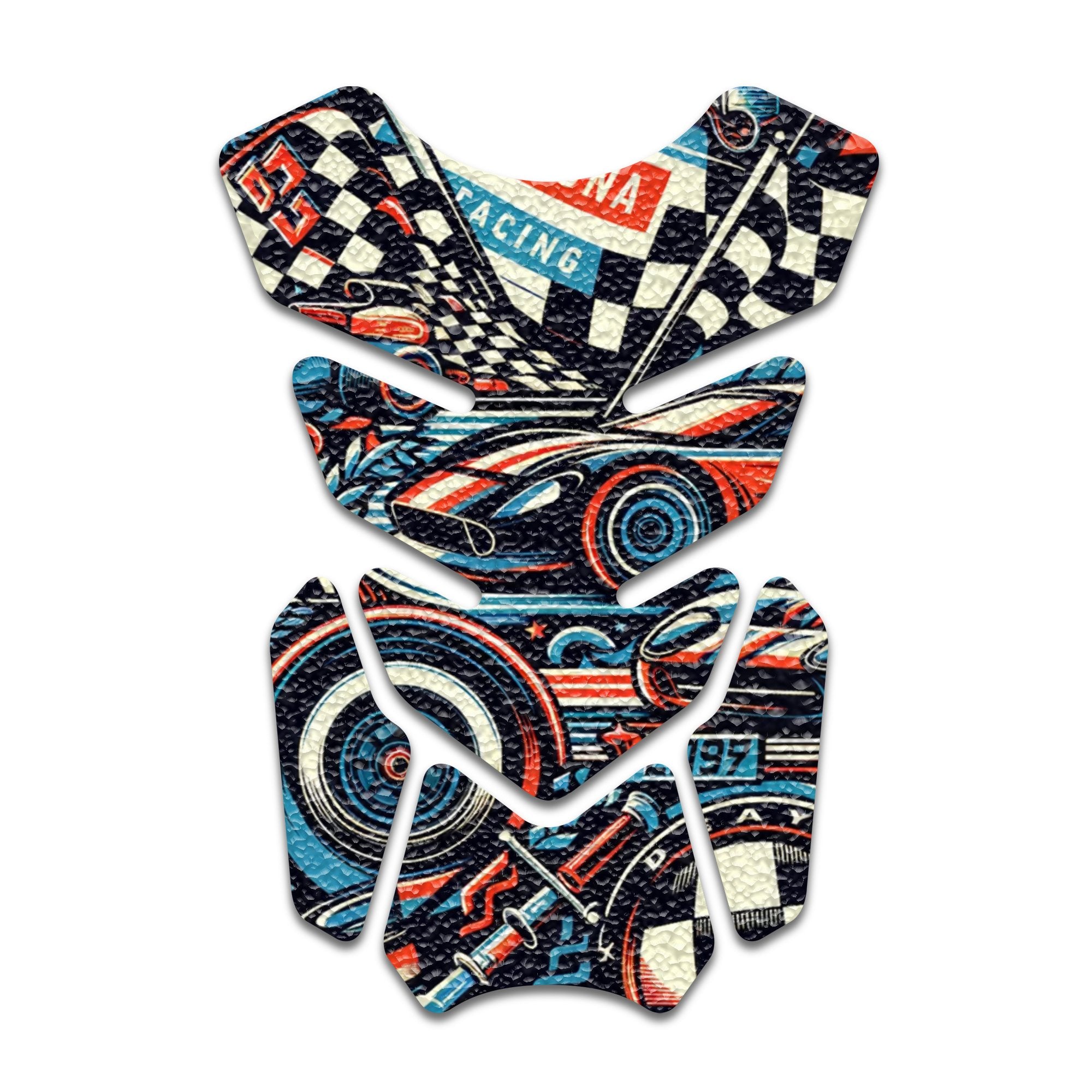 Gas Tank Sticker Motorcycle Tank Pad Protector Anti Slip Shield Vintage Wave - MC Motoparts