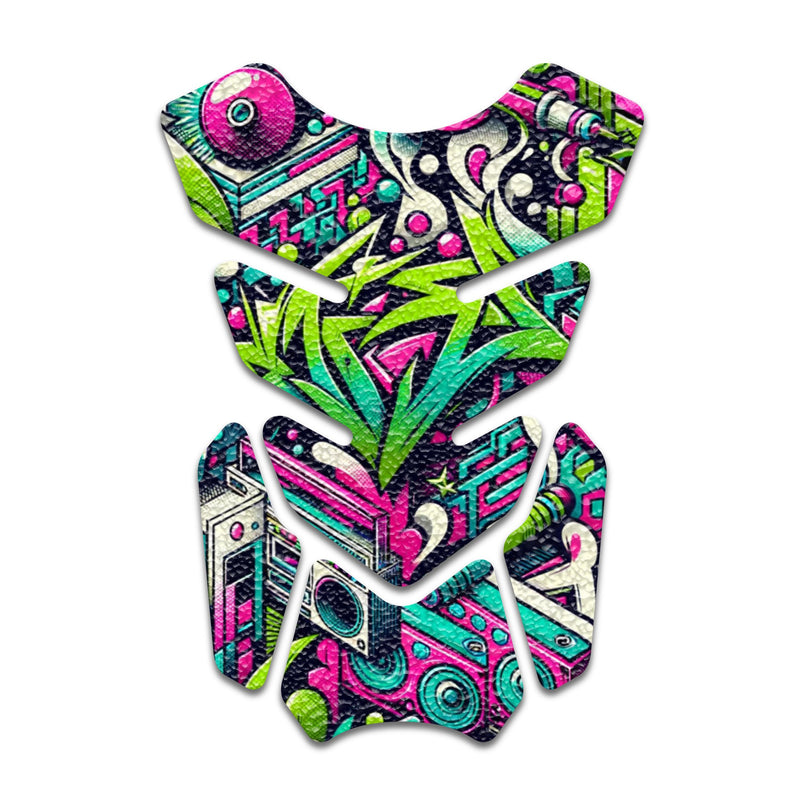 Gas Tank Sticker Motorcycle Tank Pad Protector Anti Slip Shield Neon Fantasy Art - MC Motoparts