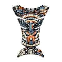 Gas Tank Sticker Motorcycle Tank Pad Protector Anti Slip Fish Bone Vintage Wave - MC Motoparts