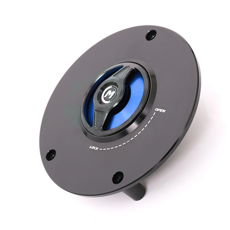 Blue Quick Lock Release REVO fuel cap for mototorcycle