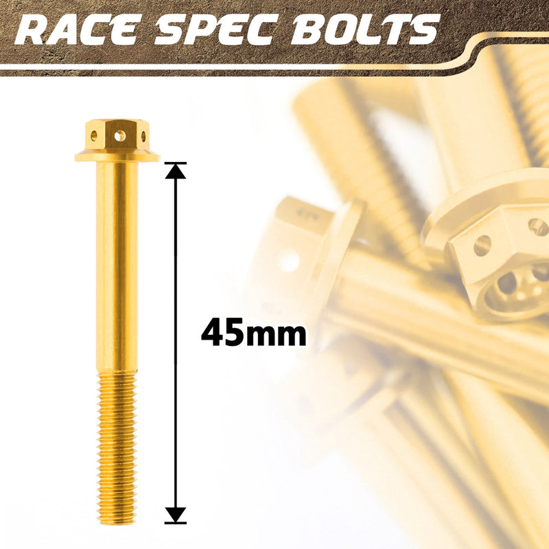 Gold Aluminium Pre-drilled Flanged Hex Head Race Spec Bolt
