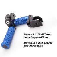 Fit Ducati Sport Touring ST2 ST3 ST4 Panigale 1299 25mm Adjustable M-Grip POLE Front Foot Pegs - MC Motoparts