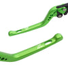 Fit Kawasaki Z800 13-16 Logo Engraved Green Brake Clutch Long Lever - MC Motoparts
