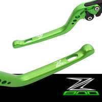 Fit Kawasaki Z800 13-16 Logo Engraved Green Brake Clutch Long Lever - MC Motoparts