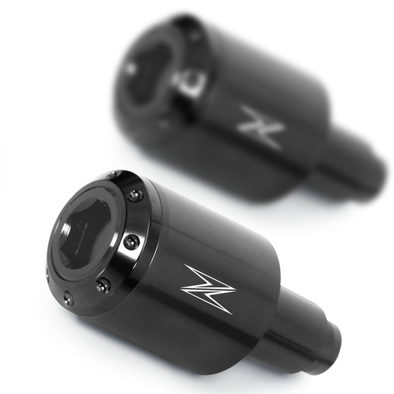 Fit Kawasaki Z250 Z300 Z1000 Engraved Logo ATOM Bar Ends - MC Motoparts
