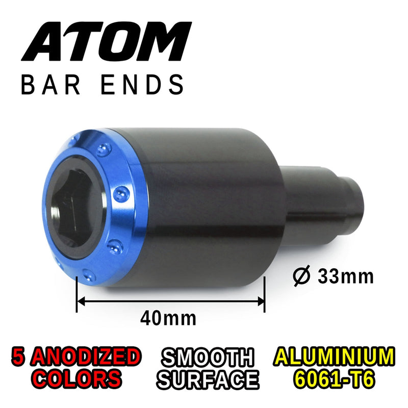 Fit Kawasaki Z250 Z300 Z1000 Engraved Logo ATOM Bar Ends - MC Motoparts