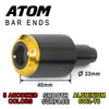 Fit Ducati Hypermotard 1100 07-14 Engraved Logo ATOM Bar Ends - MC Motoparts