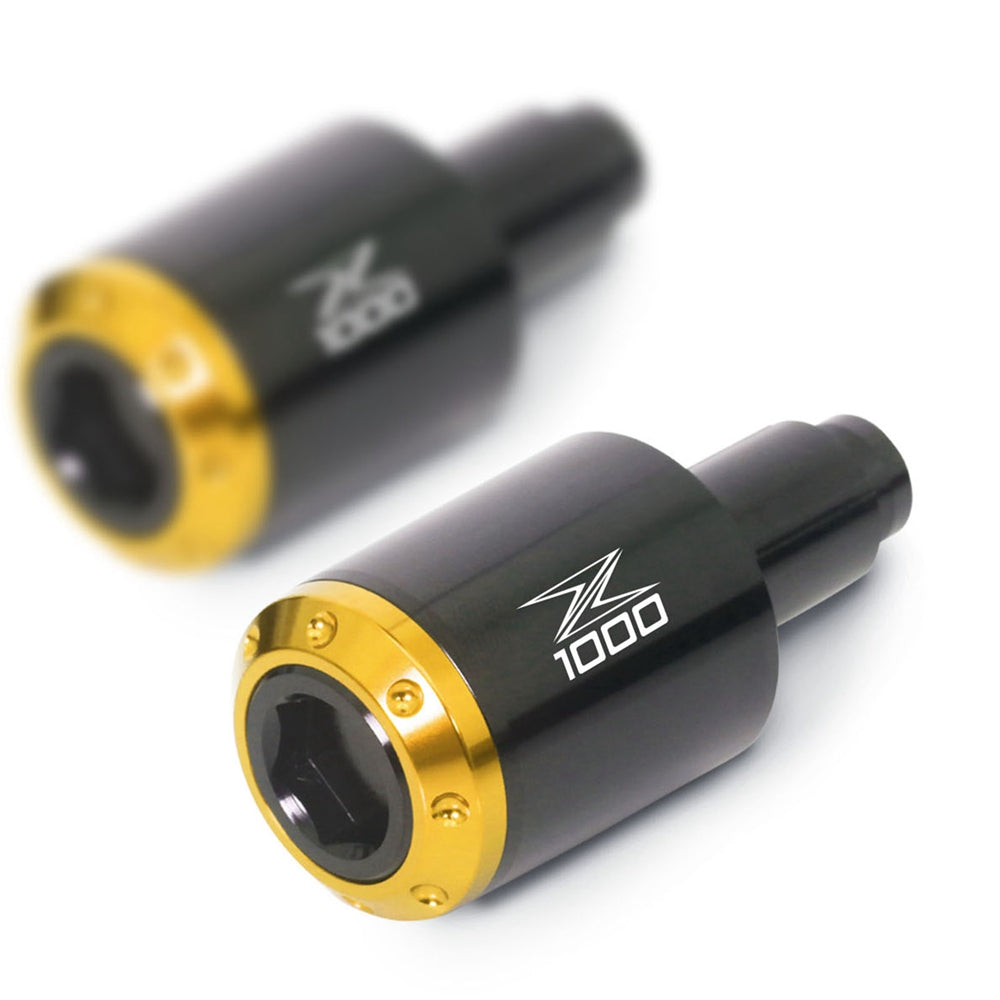 Fit Kawasaki Z1000 03-08 14-18 Engraved Logo ATOM Bar Ends - MC Motoparts