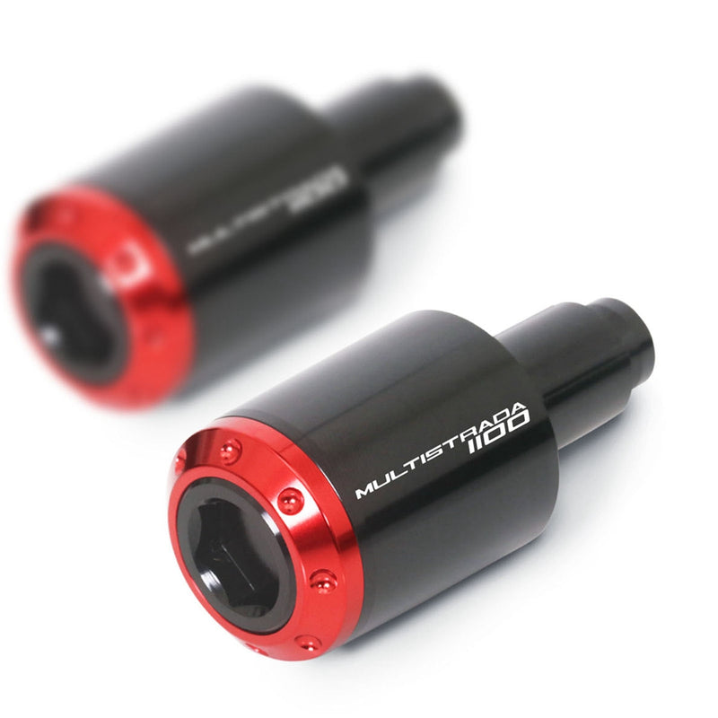 Fit Ducati Multistrada 1100 Engraved Logo ATOM Bar Ends - MC Motoparts
