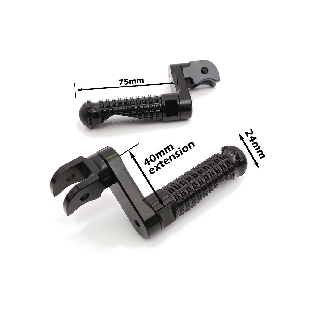 Fits Honda CBR600RR CBR650F BLACK SHADOW 40mm Extension Front Foot Pegs - MC Motoparts