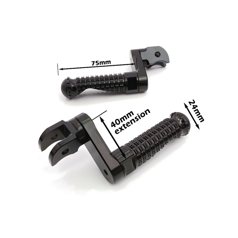 Fits Honda CBR600RR CBR650F BLACK SHADOW 40mm Extension Front Foot Pegs - MC Motoparts