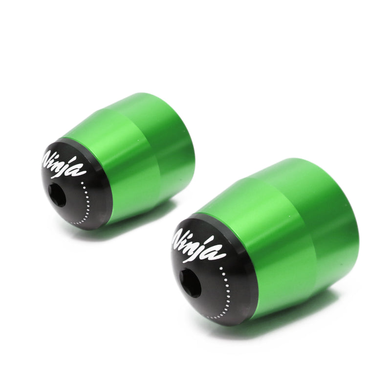 Fit Kawasaki Z125 ZX6R ZX10R Ninja Engraved Logo LIM Bar Ends - MC Motoparts