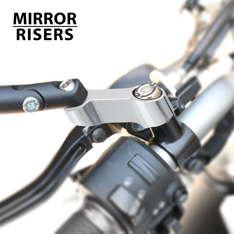 Fit Honda CB1100 CB300F CB500X CB600F Chrome Side Mirror Extender and Riser - MC Motoparts
