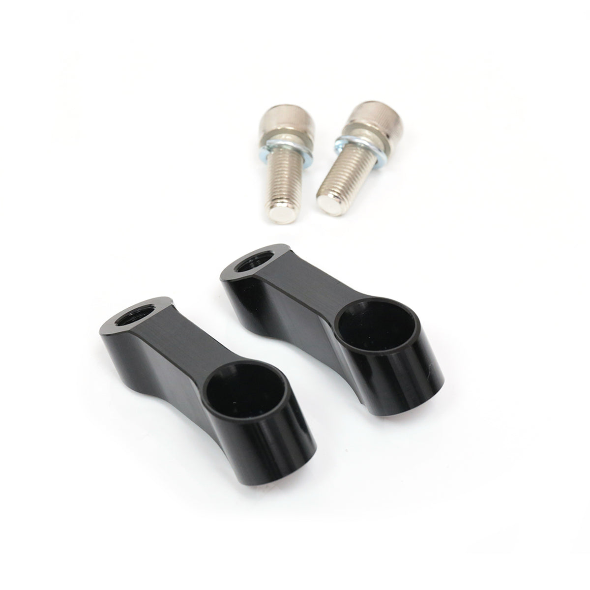 MC Motoparts CNC mirror extender and riser for Honda Monkey CB1000R CB500R CB300R rear view mirrors, black finish.