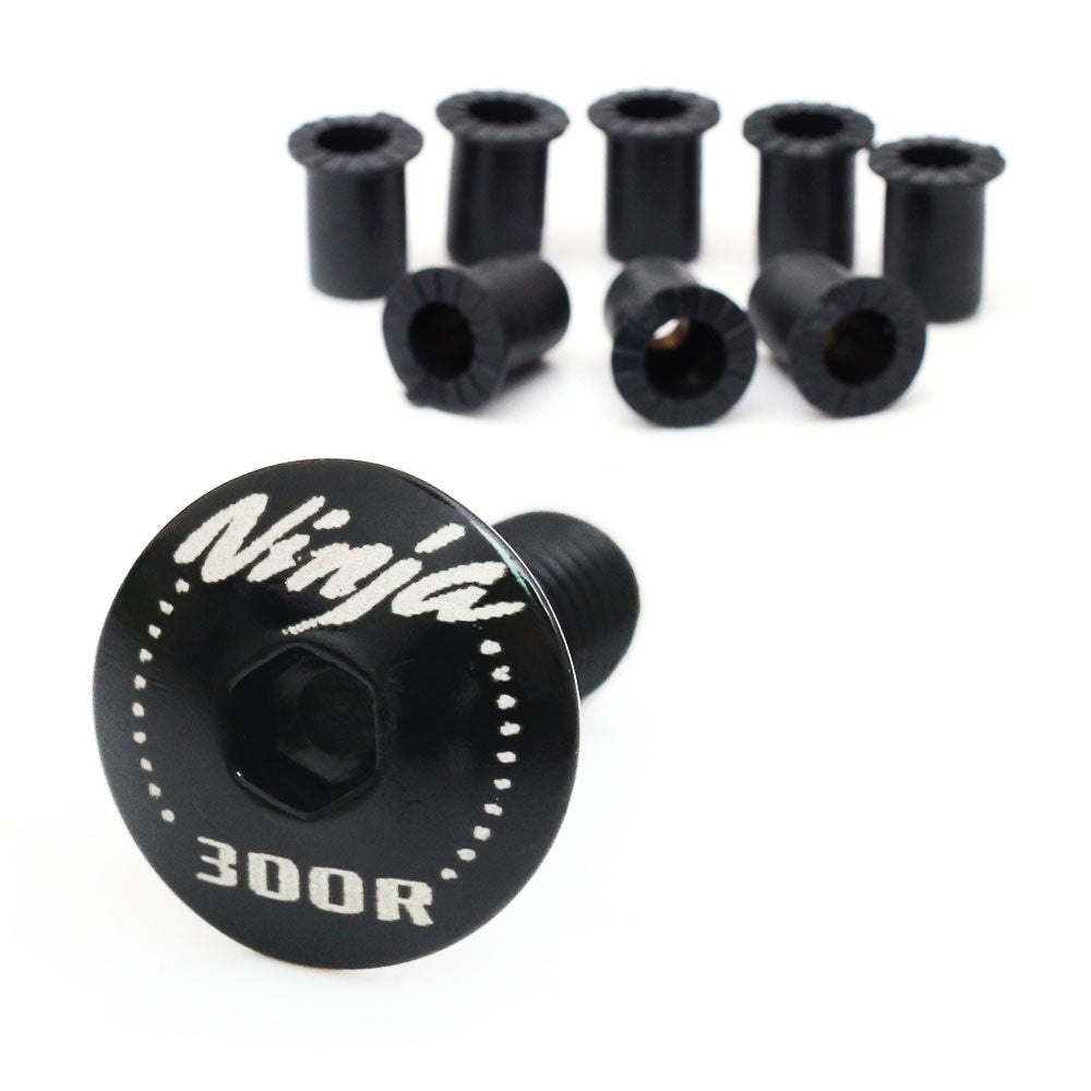 Fit Kawasaki Ninja 300R Engraved Logo Windshield Bolts - MC Motoparts