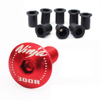 Fit Kawasaki Ninja 300R Engraved Logo Windshield Bolts - MC Motoparts